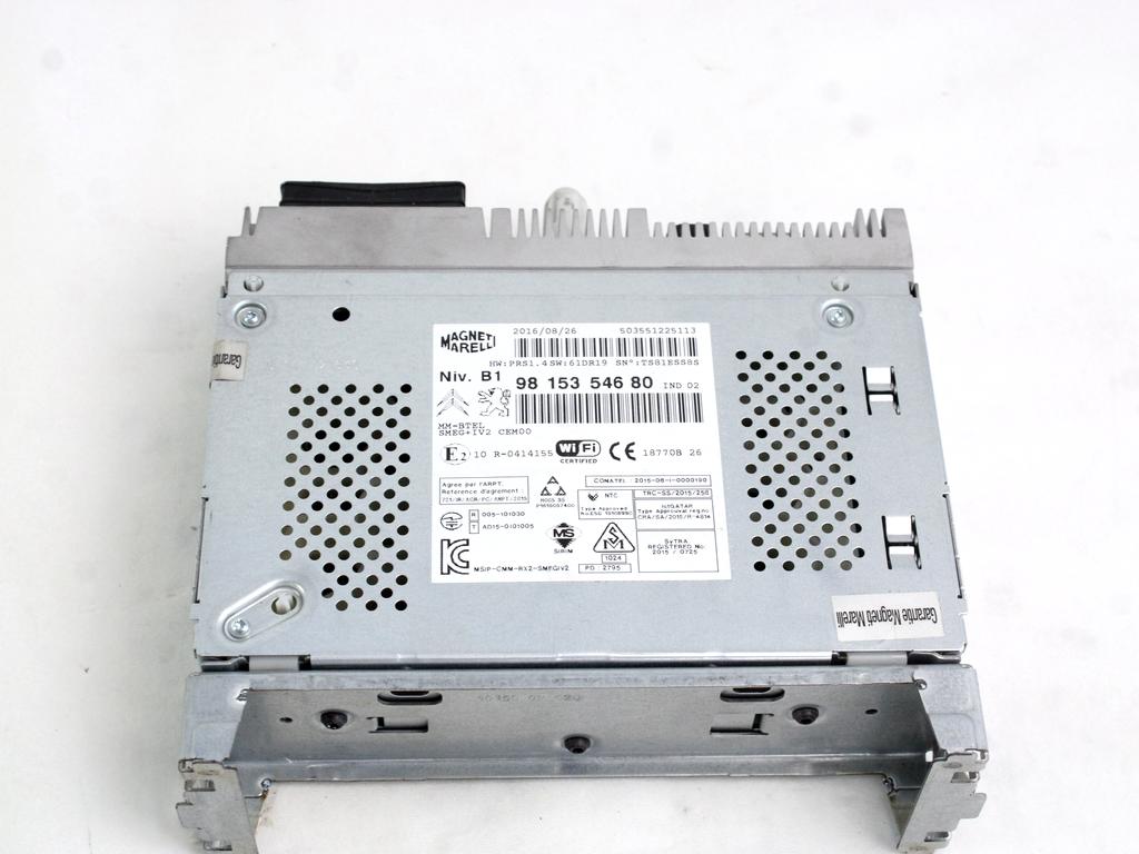 RADIO CD / OJACEVALNIK / IMETNIK HIFI OEM N. 9815354680 ORIGINAL REZERVNI DEL CITROEN C3 MK2 SC (2009 - 2016) BENZINA LETNIK 2016