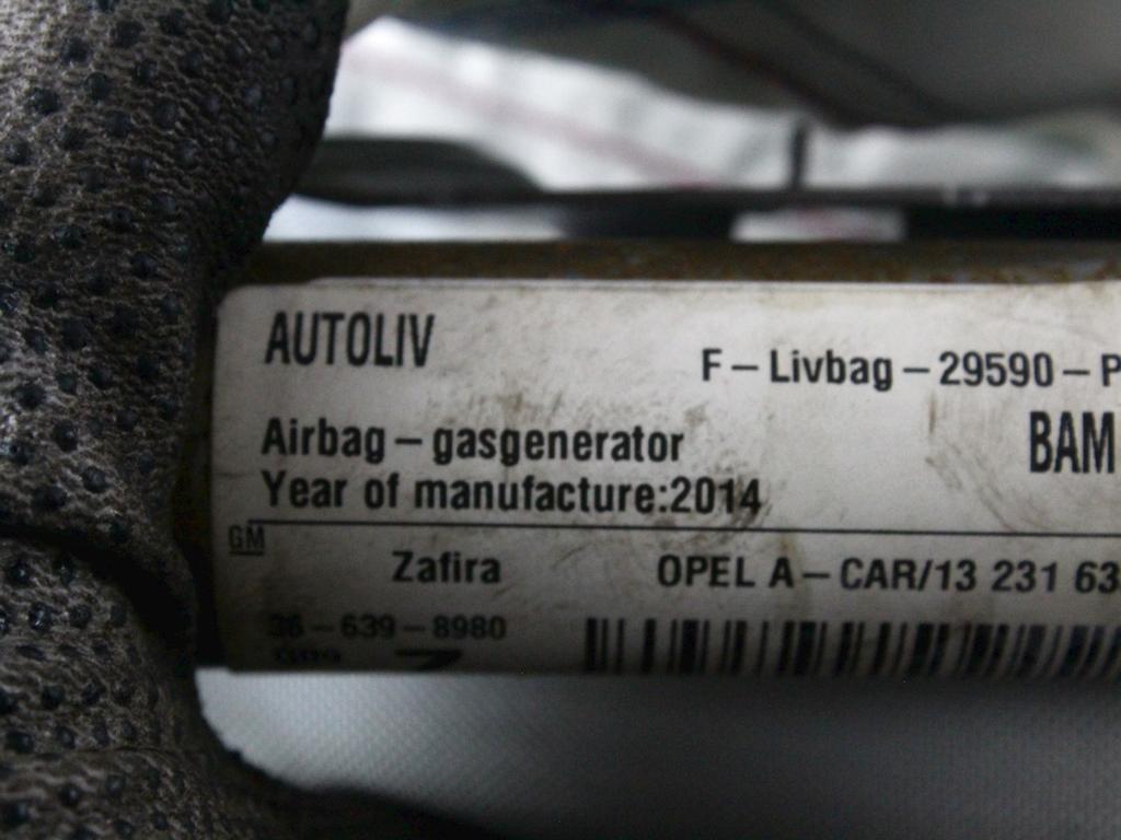 ZRACNA BLAZINA GLAVA DESNA OEM N. 13231633 ORIGINAL REZERVNI DEL OPEL ZAFIRA B ONE FAMILY A05 M75 (2011 - 2014) BENZINA LETNIK 2014