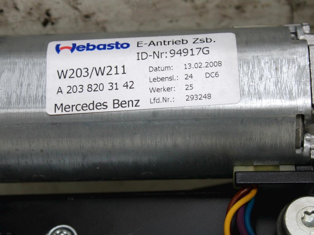 POMICNO PANORAMSKO OKNO  OEM N. A2197800040 ORIGINAL REZERVNI DEL MERCEDES CLASSE CLS C219 BER (2004 - 2010)DIESEL LETNIK 2008