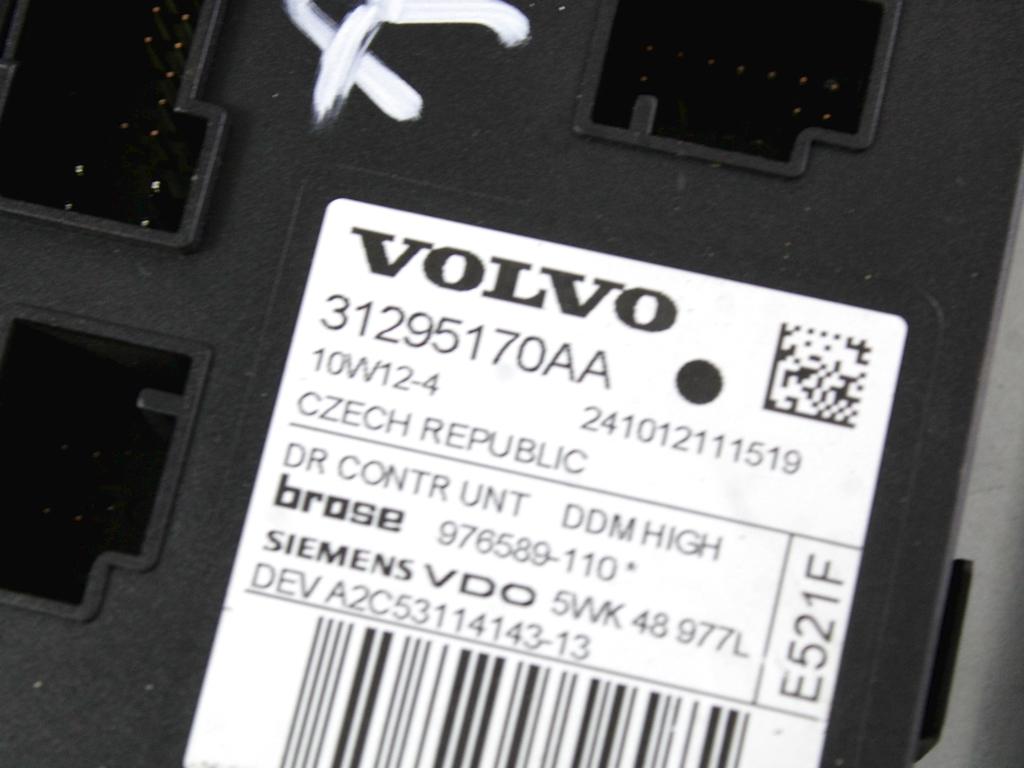 MEHANIZEM DVIGA SPREDNJIH STEKEL  OEM N. 128504 SISTEMA ALZACRISTALLO PORTA ANTERIORE ELETT ORIGINAL REZERVNI DEL VOLVO V50 545 R (2007 - 2012) DIESEL LETNIK 2010