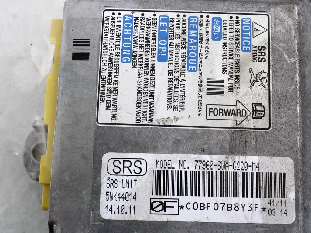 KIT AIRBAG KOMPLET OEM N. 34931 KIT AIRBAG COMPLETO ORIGINAL REZERVNI DEL HONDA CRV RD MK3 (2006 -2012)DIESEL LETNIK 2012