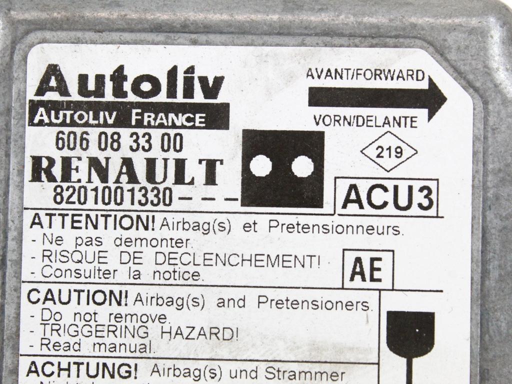 KIT AIRBAG KOMPLET OEM N. 19218 KIT AIRBAG COMPLETO ORIGINAL REZERVNI DEL RENAULT KANGOO KC0/1 MK1 R (2003-2008) DIESEL LETNIK 2006