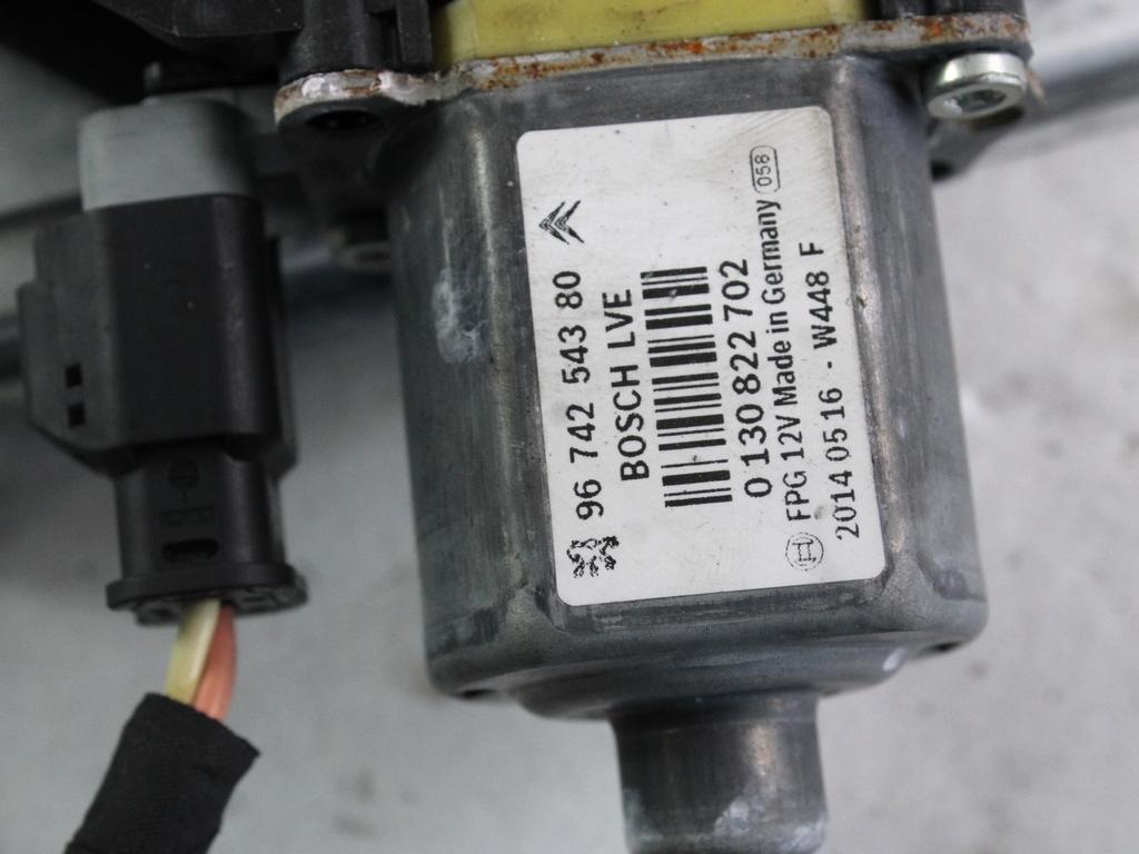 MEHANIZEM DVIGA SPREDNJIH STEKEL  OEM N. 118695 SISTEMA ALZACRISTALLO PORTA ANTERIORE ELETT ORIGINAL REZERVNI DEL PEUGEOT 208 CA CC MK1 (2012 -2019) DIESEL LETNIK 2014