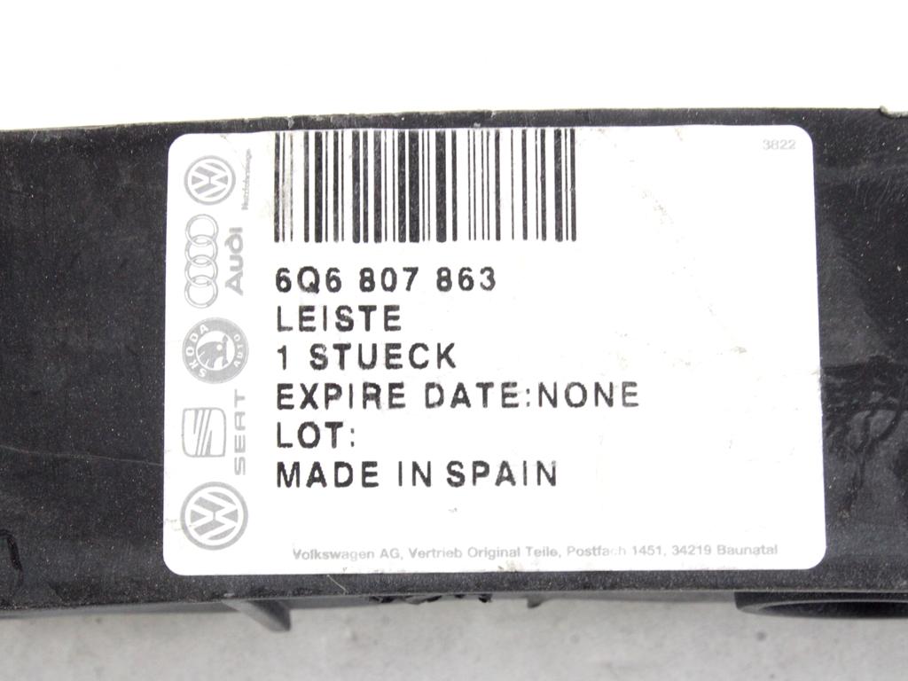 NOSILCI ZADNJEGA ODBIJACA  OEM N. 6Q6807863 ORIGINAL REZERVNI DEL VOLKSWAGEN POLO 9N R (2005 - 10/2009) BENZINA LETNIK 2005