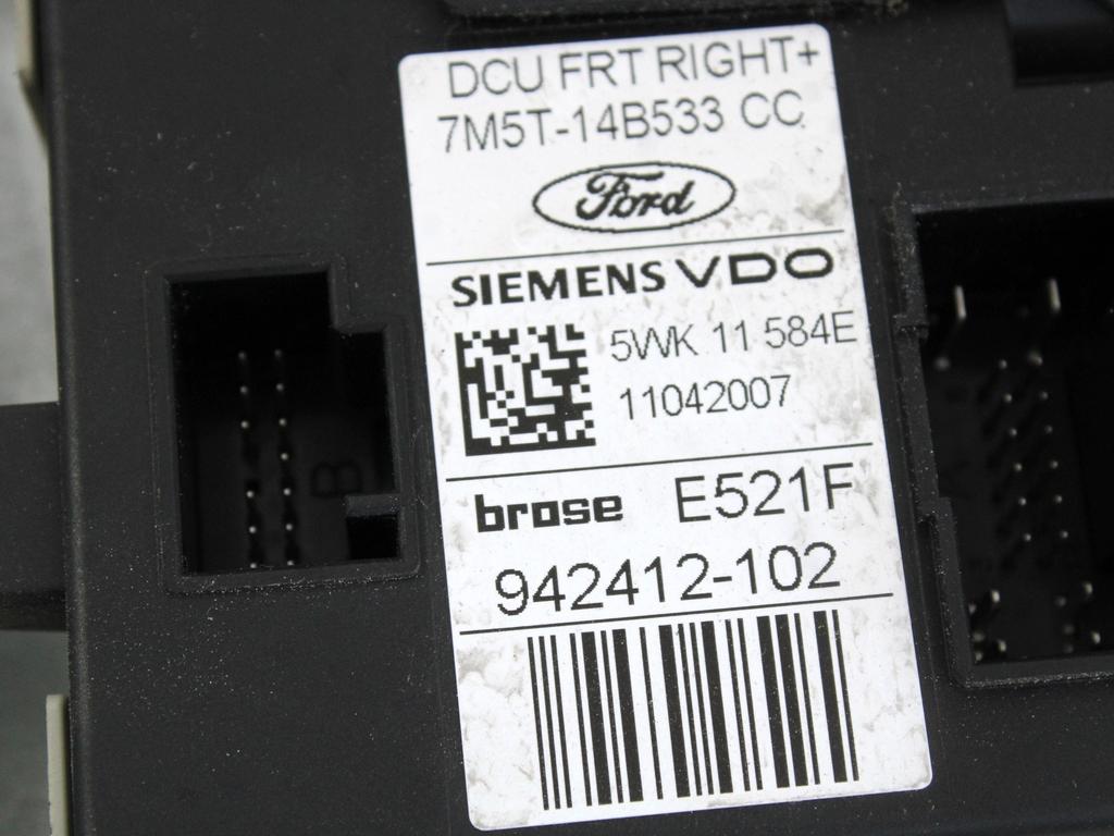 MEHANIZEM DVIGA SPREDNJIH STEKEL  OEM N. 22530 SISTEMA ALZACRISTALLO PORTA ANTERIORE ELETTR ORIGINAL REZERVNI DEL FORD FOCUS CMAX DM2 MK1 R (04/2007 - 2010) DIESEL LETNIK 2007