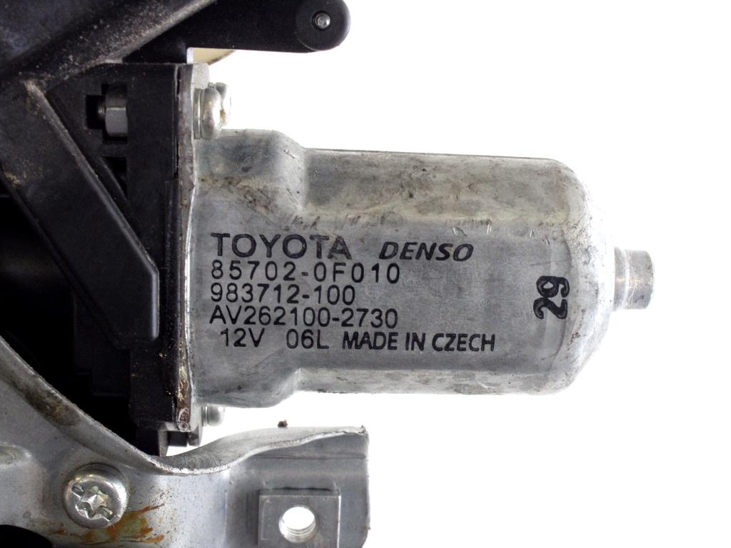 MEHANIZEM DVIGA SPREDNJIH STEKEL  OEM N. 19254 SISTEMA ALZACRISTALLO PORTA ANTERIORE ELETTR ORIGINAL REZERVNI DEL TOYOTA YARIS P9 MK2 (01/2006 - 2009) BENZINA LETNIK 2007