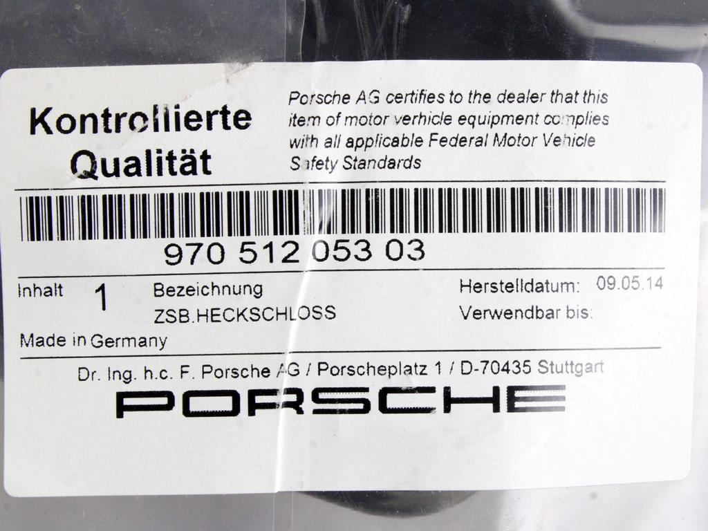 ZAKLEPANJE PRTLJA?NIH VRAT  OEM N. 97051205303 ORIGINAL REZERVNI DEL PORSCHE PANAMERA 970 MK1 (2009 - 2016) LETNIK 2009