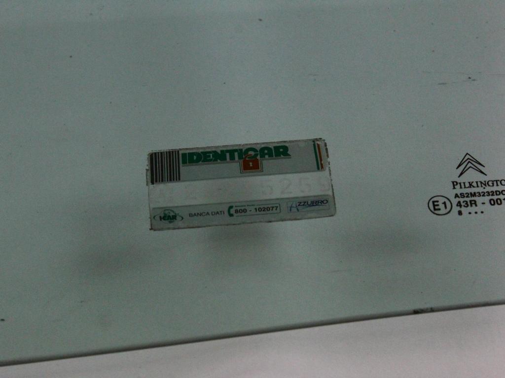 STEKLO SPREDNJIH LEVIH VRAT OEM N. 9201A9 ORIGINAL REZERVNI DEL CITROEN C3 / PLURIEL MK1R (09/2005 - 11/2010) BENZINA LETNIK 2008