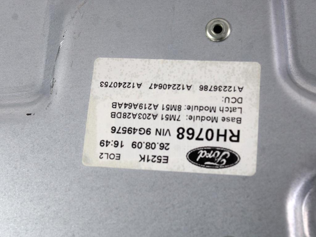 MEHANIZEM DVIGA SPREDNJIH STEKEL  OEM N. 33344 SISTEMA ALZACRISTALLO PORTA ANTERIORE ELETTR ORIGINAL REZERVNI DEL FORD FOCUS DA HCP DP MK2 R BER/SW (2008 - 2011) BENZINA/GPL LETNIK 2009