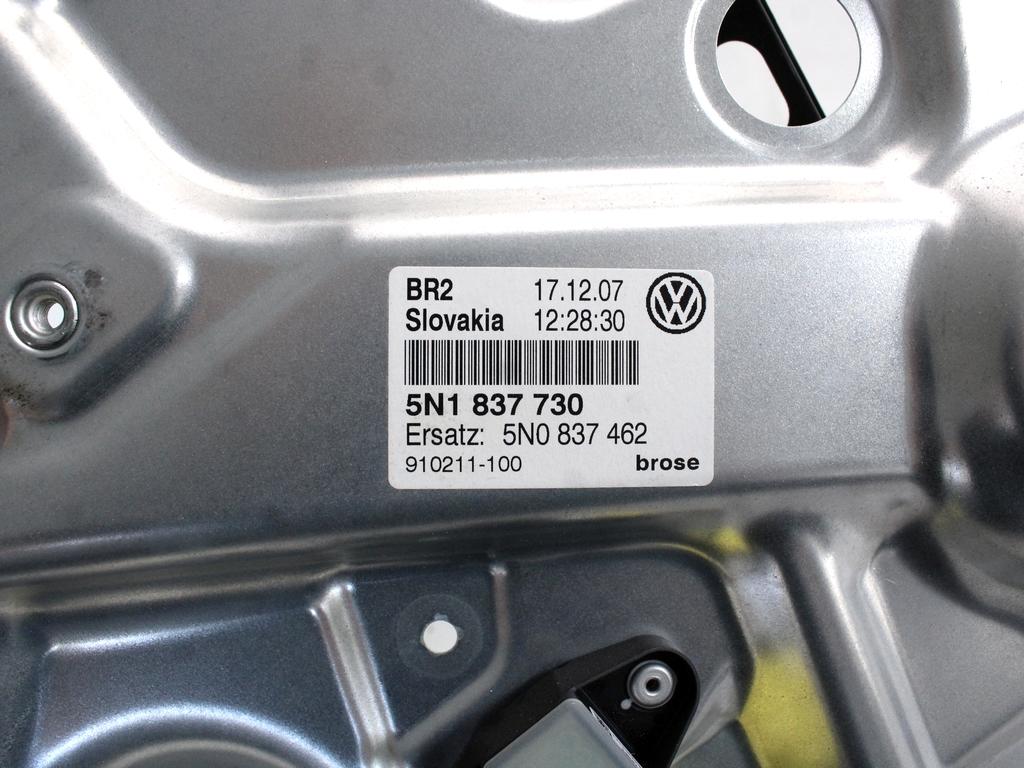 MEHANIZEM DVIGA SPREDNJIH STEKEL  OEM N. 23178 SISTEMA ALZACRISTALLO PORTA ANTERIORE ELETTR ORIGINAL REZERVNI DEL VOLKSWAGEN TIGUAN 5N MK1 (2007 - 2011)DIESEL LETNIK 2008