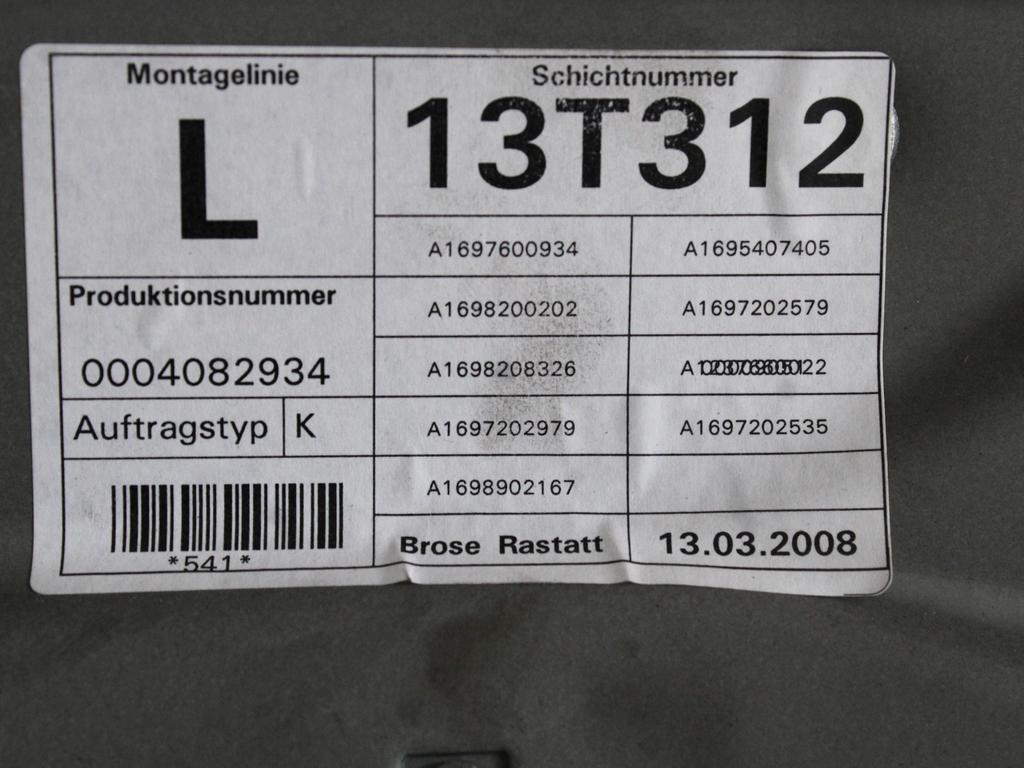 MEHANIZEM DVIGA SPREDNJIH STEKEL  OEM N. 18261 SISTEMA ALZACRISTALLO PORTA ANTERIORE ELETTR ORIGINAL REZERVNI DEL MERCEDES CLASSE A W169 5P C169 3P (2004 - 04/2008) BENZINA LETNIK 2008