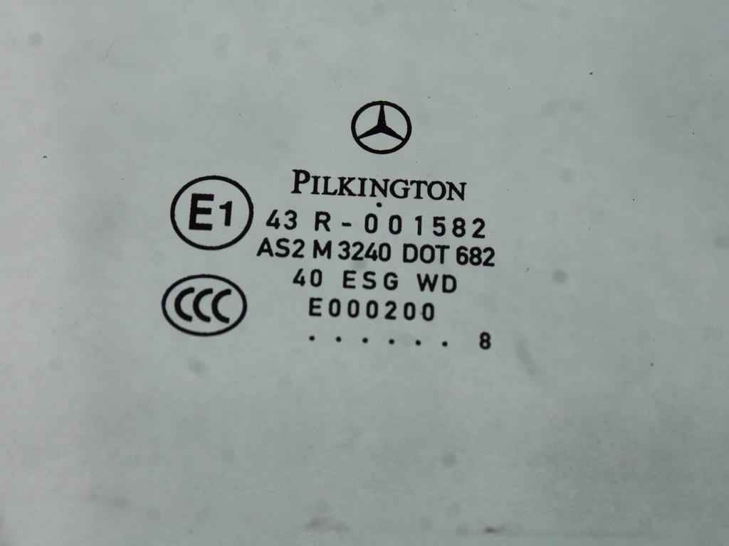 STEKLO SPREDNJIH DESNIH VRAT OEM N. A1697250210 ORIGINAL REZERVNI DEL MERCEDES CLASSE A W169 5P C169 3P (2004 - 04/2008) BENZINA LETNIK 2008