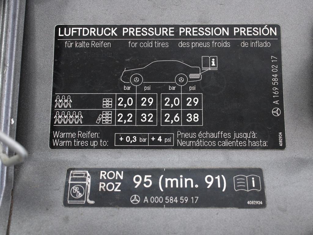 LOPUTA GORIVA OEM N. A1697500106 ORIGINAL REZERVNI DEL MERCEDES CLASSE A W169 5P C169 3P (2004 - 04/2008) BENZINA LETNIK 2008