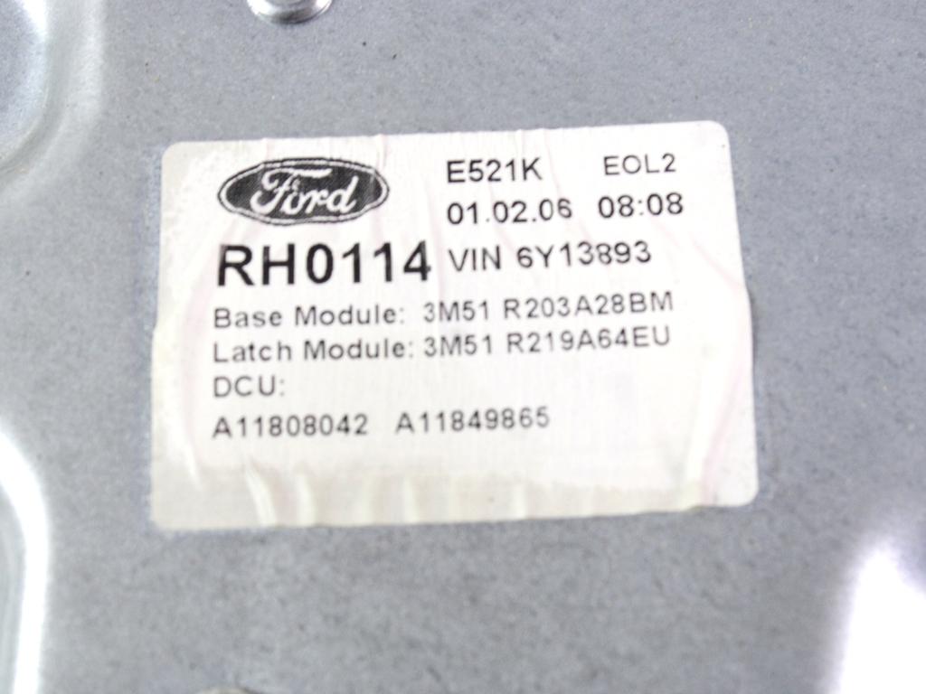 MEHANIZEM DVIGA SPREDNJIH STEKEL  OEM N. 18937 SISTEMA ALZACRISTALLO PORTA ANTERIORE ELETTR ORIGINAL REZERVNI DEL FORD FOCUS CMAX DM2 MK1 R (04/2007 - 2010) DIESEL LETNIK 2006