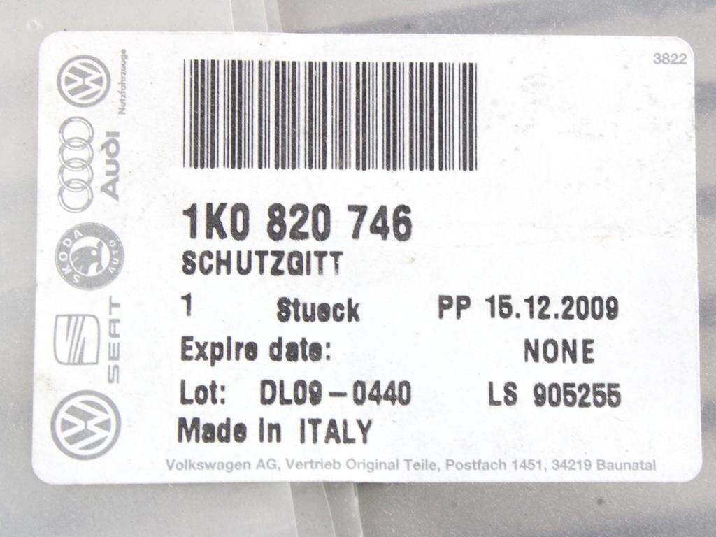 MASKA ODBIJACA OEM N. 1K0820746 ORIGINAL REZERVNI DEL AUDI A3 MK2R 8P 8PA 8P1 8P7 (2008 - 2012)DIESEL LETNIK 2010