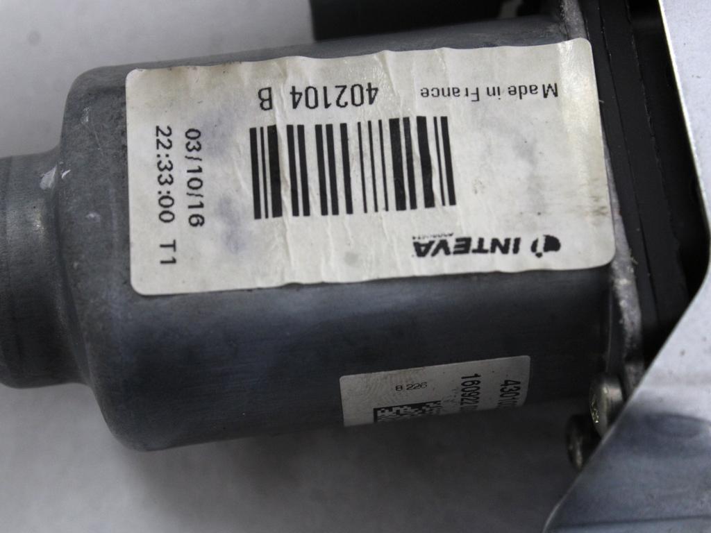 MEHANIZEM DVIGA SPREDNJIH STEKEL  OEM N. 112390 SISTEMA ALZACRISTALLO PORTA ANTERIORE ELETT ORIGINAL REZERVNI DEL CITROEN BERLINGO MK2 (2008 -2018) DIESEL LETNIK 2016