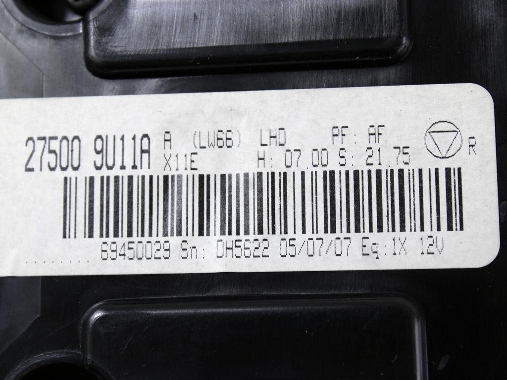 KONTROLNA ENOTA KLIMATSKE NAPRAVE / AVTOMATSKA KLIMATSKA NAPRAVA OEM N. 275009U11A ORIGINAL REZERVNI DEL NISSAN NOTE E11 MK1 (2005 - 2013)BENZINA LETNIK 2007