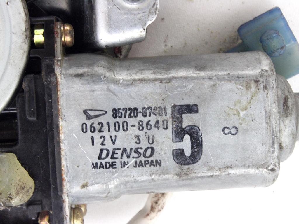 MEHANIZEM DVIGA SPREDNJIH STEKEL  OEM N. 8786 SISTEMA ALZACRISTALLO PORTA ANTERIORE ELETTRI ORIGINAL REZERVNI DEL DAIHATSU TERIOS J100 MK1 (1997 - 2005) BENZINA LETNIK 2001