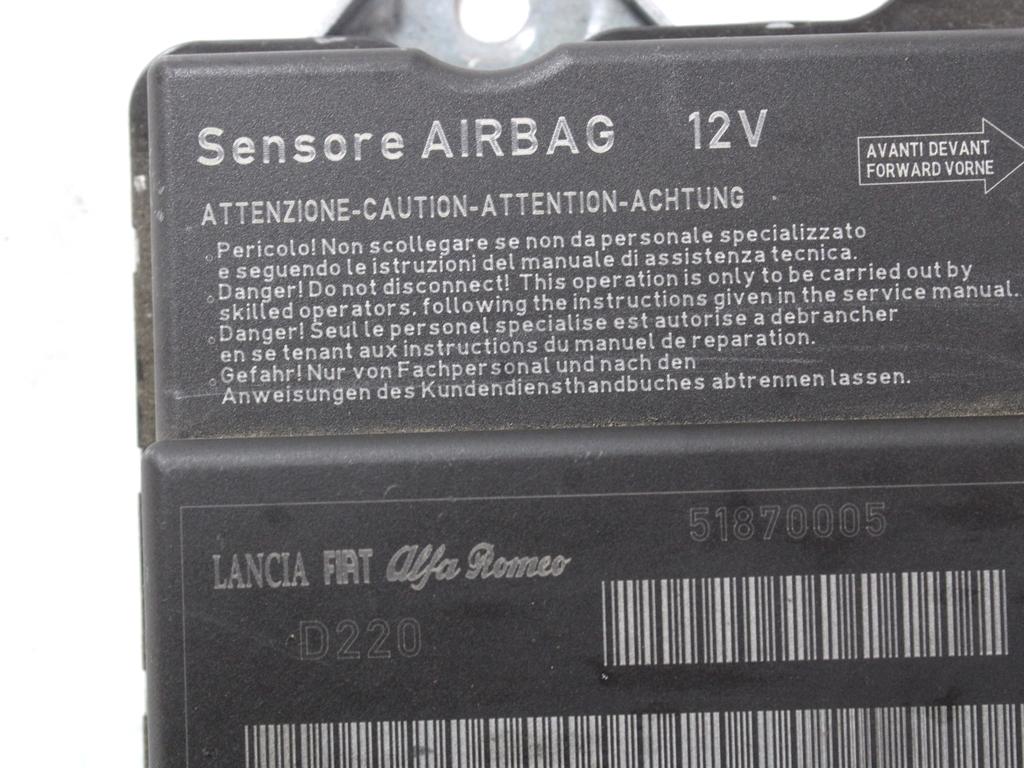 KIT AIRBAG KOMPLET OEM N. 15579 KIT AIRBAG COMPLETO ORIGINAL REZERVNI DEL FIAT 500 CINQUECENTO 312 MK3 (2007 - 2015) BENZINA LETNIK 2010