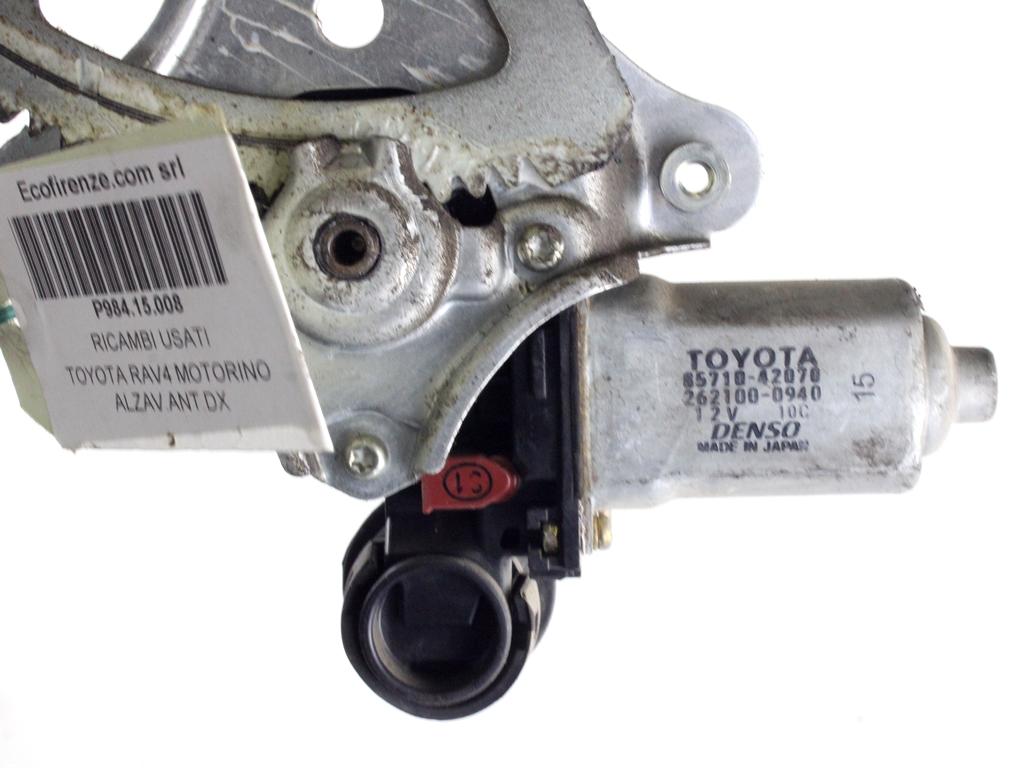 MEHANIZEM DVIGA SPREDNJIH STEKEL  OEM N. 16252 SISTEMA ALZACRISTALLO PORTA ANTERIORE ELETTR ORIGINAL REZERVNI DEL TOYOTA RAV 4 A2 MK2 (2000 - 2006) DIESEL LETNIK 2003