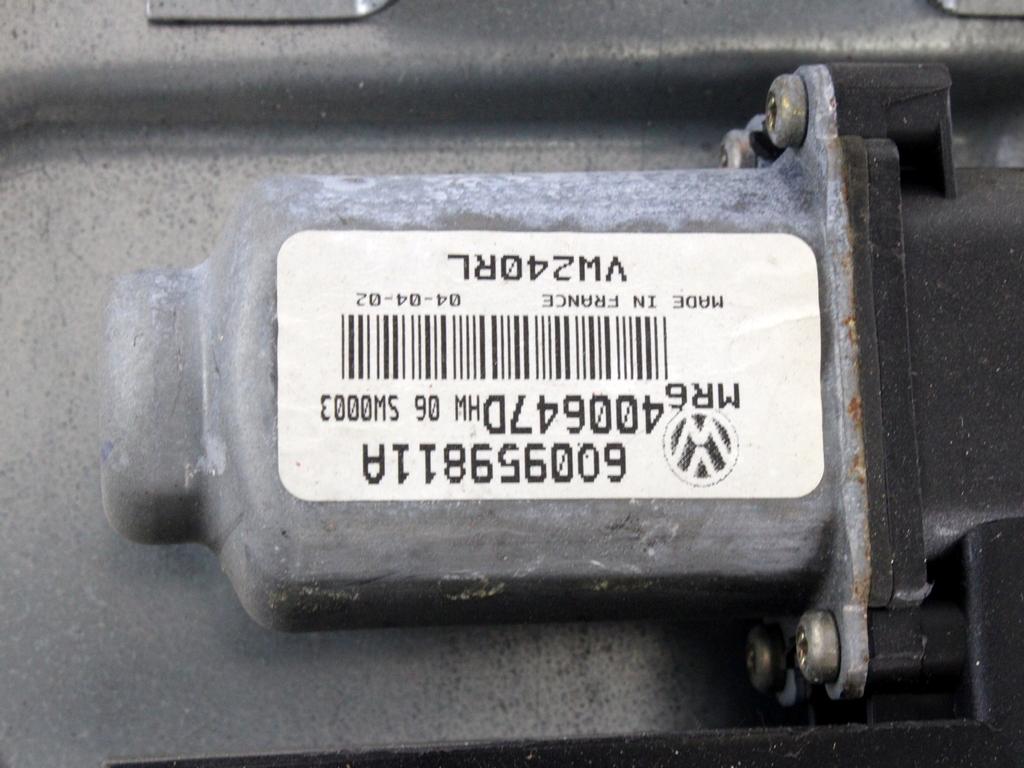 MEHANIZEM DVIGA ZADNJIH STEKEL  OEM N. 16332 SISTEMA ALZACRISTALLO PORTA POSTERIORE ELETT ORIGINAL REZERVNI DEL VOLKSWAGEN POLO 9N (10/2001 - 2005) BENZINA LETNIK 2002