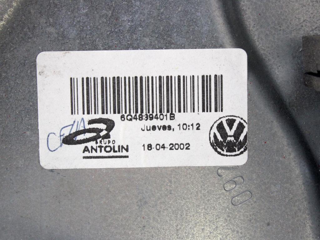 MEHANIZEM DVIGA ZADNJIH STEKEL  OEM N. 16332 SISTEMA ALZACRISTALLO PORTA POSTERIORE ELETT ORIGINAL REZERVNI DEL VOLKSWAGEN POLO 9N (10/2001 - 2005) BENZINA LETNIK 2002