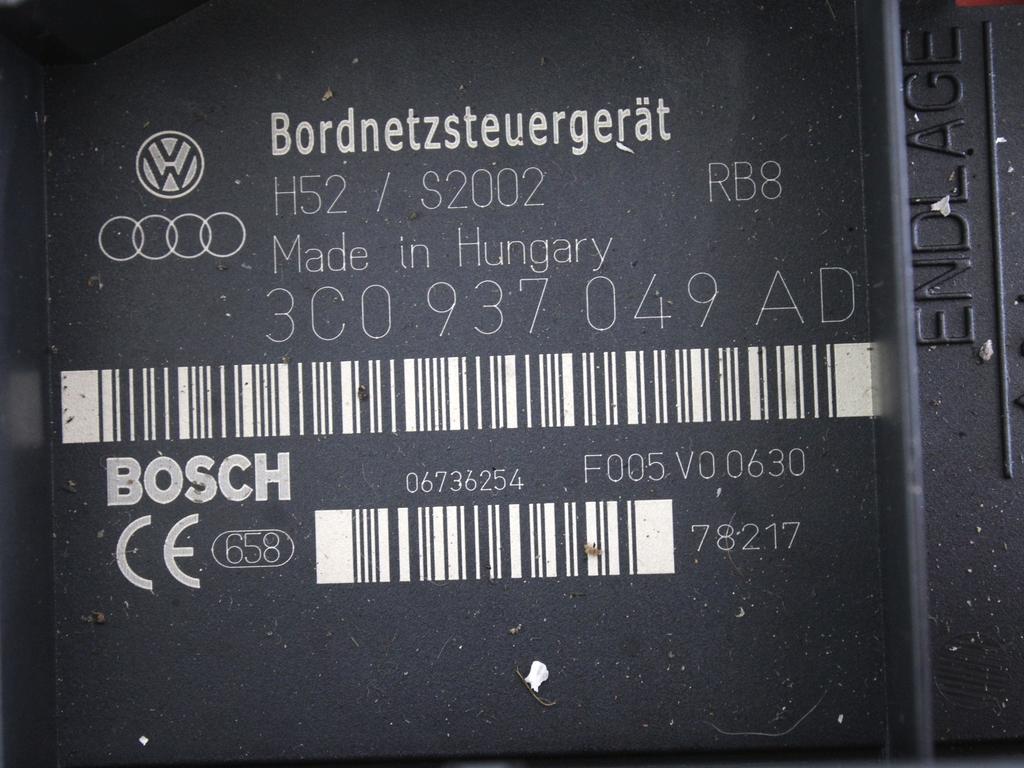 KOMPLET ODKLEPANJE IN VZIG  OEM N. 17768 KIT ACCENSIONE AVVIAMENTO ORIGINAL REZERVNI DEL VOLKSWAGEN TOURAN 1T2 MK1 R1 (2006 - 2010)DIESEL LETNIK 2007