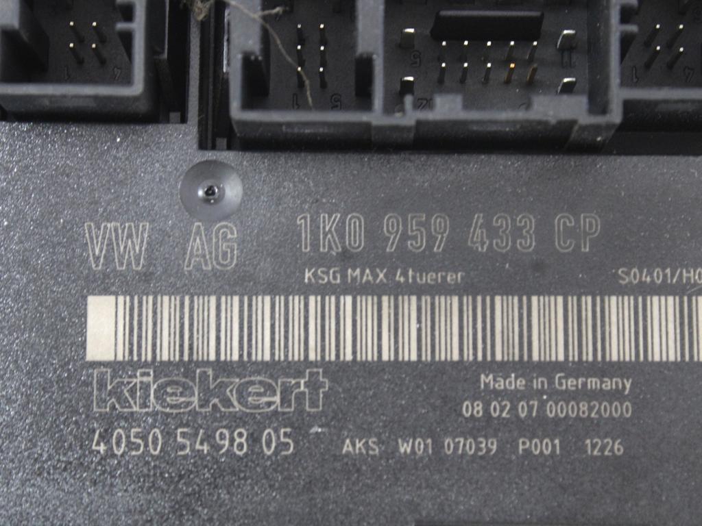 KOMPLET ODKLEPANJE IN VZIG  OEM N. 17768 KIT ACCENSIONE AVVIAMENTO ORIGINAL REZERVNI DEL VOLKSWAGEN TOURAN 1T2 MK1 R1 (2006 - 2010)DIESEL LETNIK 2007