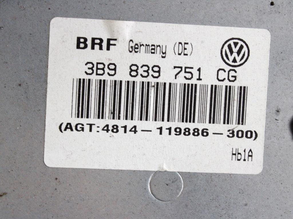 ROCNI SISTEM ZA DVIGOVANJE ZADNJEGA STEKLA  OEM N. 15418 MECCANISMO ALZACRISTALLO PORTA POSTERIORE MA ORIGINAL REZERVNI DEL VOLKSWAGEN PASSAT B5.5 3B3 3B6 3BG R BER/SW (11/2000 - 2005) DIESEL LETNIK 2002