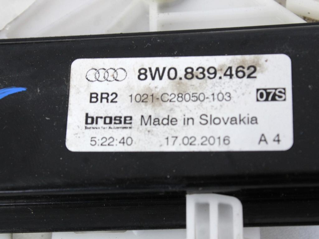 MEHANIZEM DVIGA ZADNJIH STEKEL  OEM N. 117091 SISTEMA ALZACRISTALLO PORTA POSTERIORE ELET ORIGINAL REZERVNI DEL AUDI A4 B9 BER/SW/ALLROAD (2015 - 2019)DIESEL LETNIK 2016