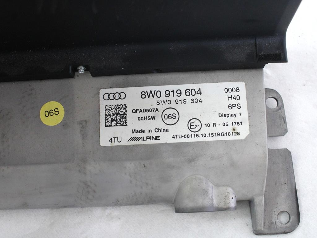 NAVIGCIJA  OEM N. 8W0919604 ORIGINAL REZERVNI DEL AUDI A4 B9 BER/SW/ALLROAD (2015 - 2019)DIESEL LETNIK 2016