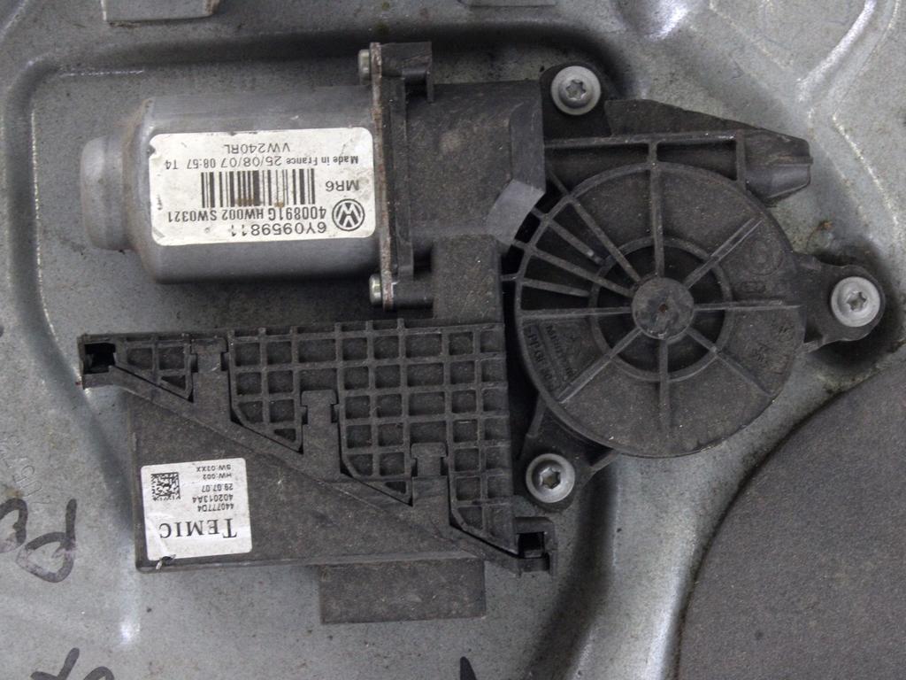 MEHANIZEM DVIGA ZADNJIH STEKEL  OEM N. 16105 SISTEMA ALZACRISTALLO PORTA POSTERIORE ELETT ORIGINAL REZERVNI DEL VOLKSWAGEN POLO 9N R (2005 - 10/2009) DIESEL LETNIK 2009