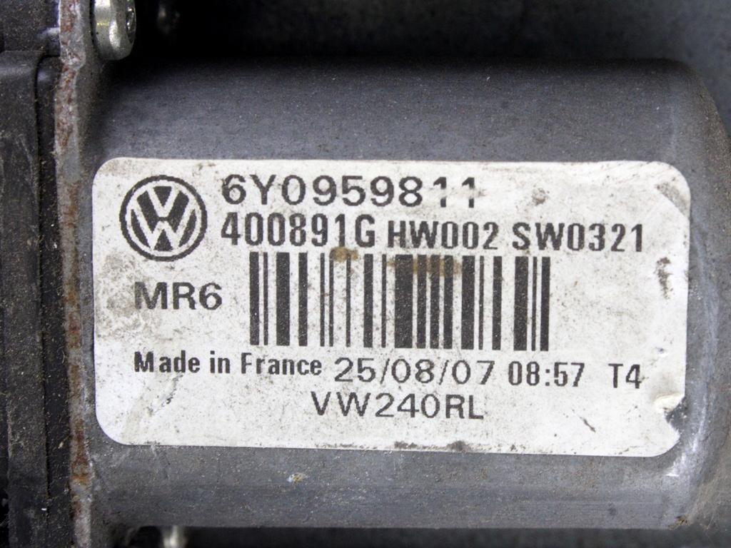 MEHANIZEM DVIGA ZADNJIH STEKEL  OEM N. 16105 SISTEMA ALZACRISTALLO PORTA POSTERIORE ELETT ORIGINAL REZERVNI DEL VOLKSWAGEN POLO 9N R (2005 - 10/2009) DIESEL LETNIK 2009