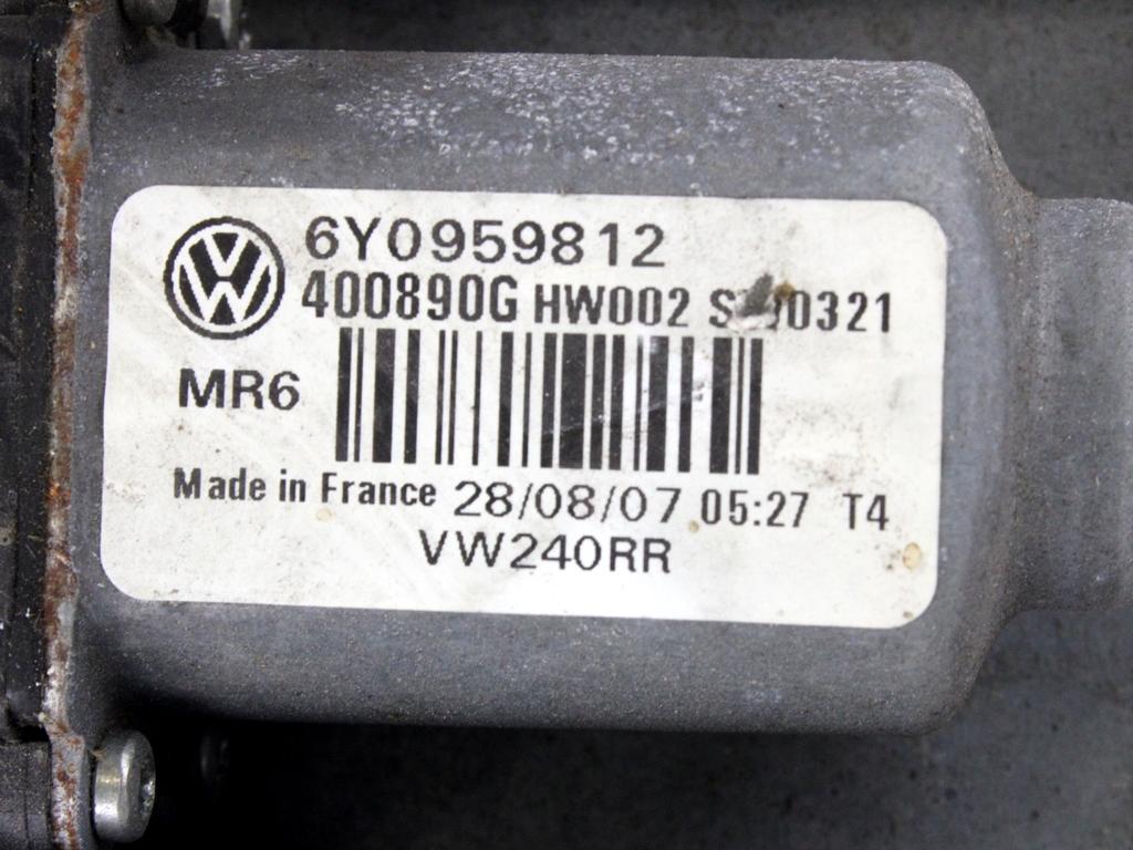 MEHANIZEM DVIGA ZADNJIH STEKEL  OEM N. 16105 SISTEMA ALZACRISTALLO PORTA POSTERIORE ELETT ORIGINAL REZERVNI DEL VOLKSWAGEN POLO 9N R (2005 - 10/2009) DIESEL LETNIK 2009