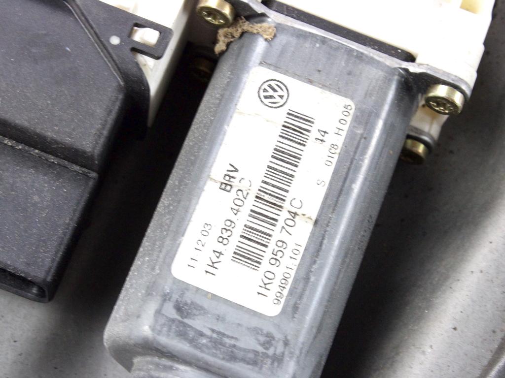 MEHANIZEM DVIGA ZADNJIH STEKEL  OEM N. 17280 SISTEMA ALZACRISTALLO PORTA ANTERIORE ELETTR ORIGINAL REZERVNI DEL VOLKSWAGEN GOLF V 1K1 1K5 MK5 BER/SW (02/2004-11/2008) DIESEL LETNIK 2004