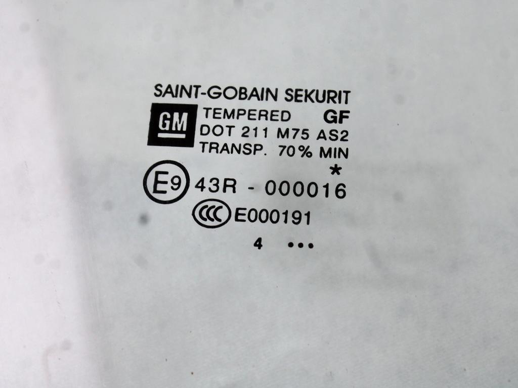 STEKLO SPREDNJIH DESNIH VRAT OEM N. 13270977 ORIGINAL REZERVNI DEL OPEL MERIVA B S10 (2010 -2017)DIESEL LETNIK 2016