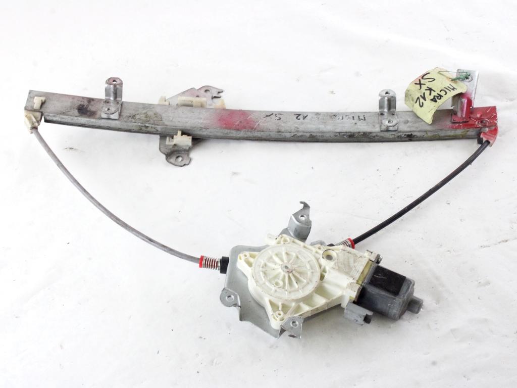 MEHANIZEM DVIGA SPREDNJIH STEKEL  OEM N. 123958 SISTEMA ALZACRISTALLO PORTA ANTERIORE ELETT ORIGINAL REZERVNI DEL NISSAN MICRA K12 K12E MK3 (2002 - 2010) BENZINA/GPL LETNIK 2009