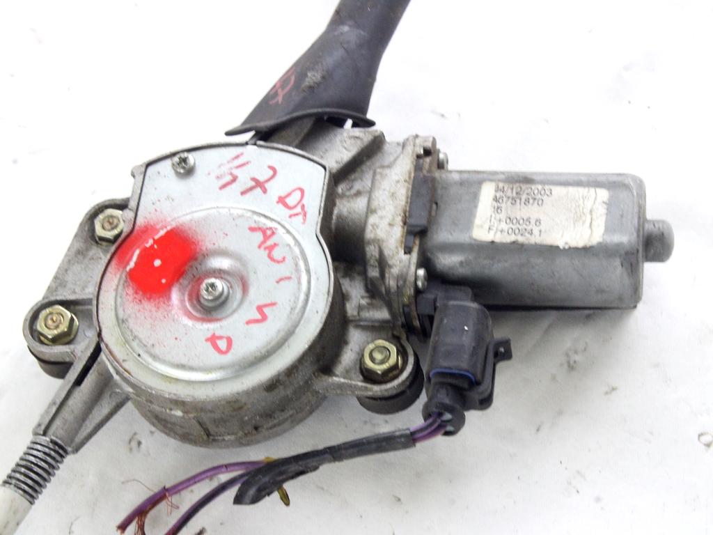 MEHANIZEM DVIGA SPREDNJIH STEKEL  OEM N. 15579 SISTEMA ALZACRISTALLO PORTA ANTERIORE ELETTR ORIGINAL REZERVNI DEL ALFA ROMEO 147 937 R (2005 - 2010) BENZINA LETNIK 2010