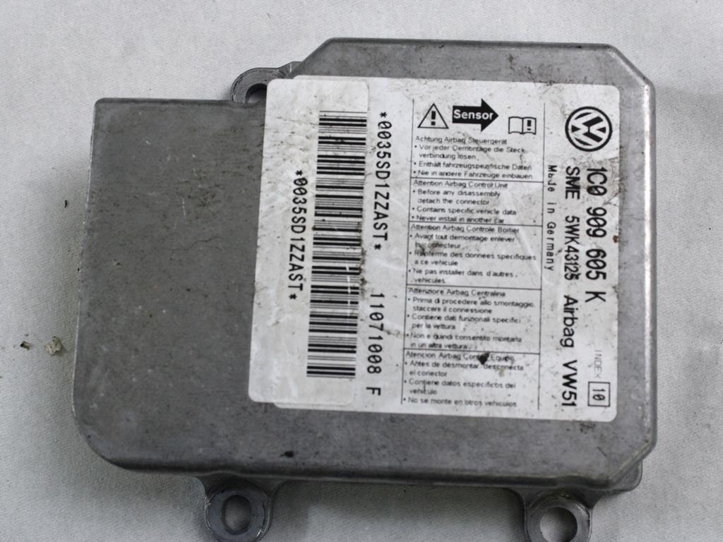 KIT AIRBAG KOMPLET OEM N. 18605 KIT AIRBAG COMPLETO ORIGINAL REZERVNI DEL VOLKSWAGEN POLO 9N R (2005 - 10/2009) DIESEL LETNIK 2007