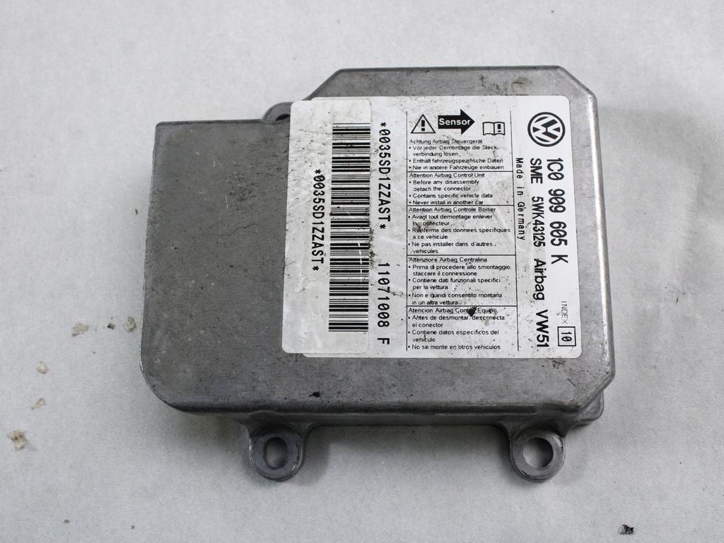 KIT AIRBAG KOMPLET OEM N. 18605 KIT AIRBAG COMPLETO ORIGINAL REZERVNI DEL VOLKSWAGEN POLO 9N R (2005 - 10/2009) DIESEL LETNIK 2007