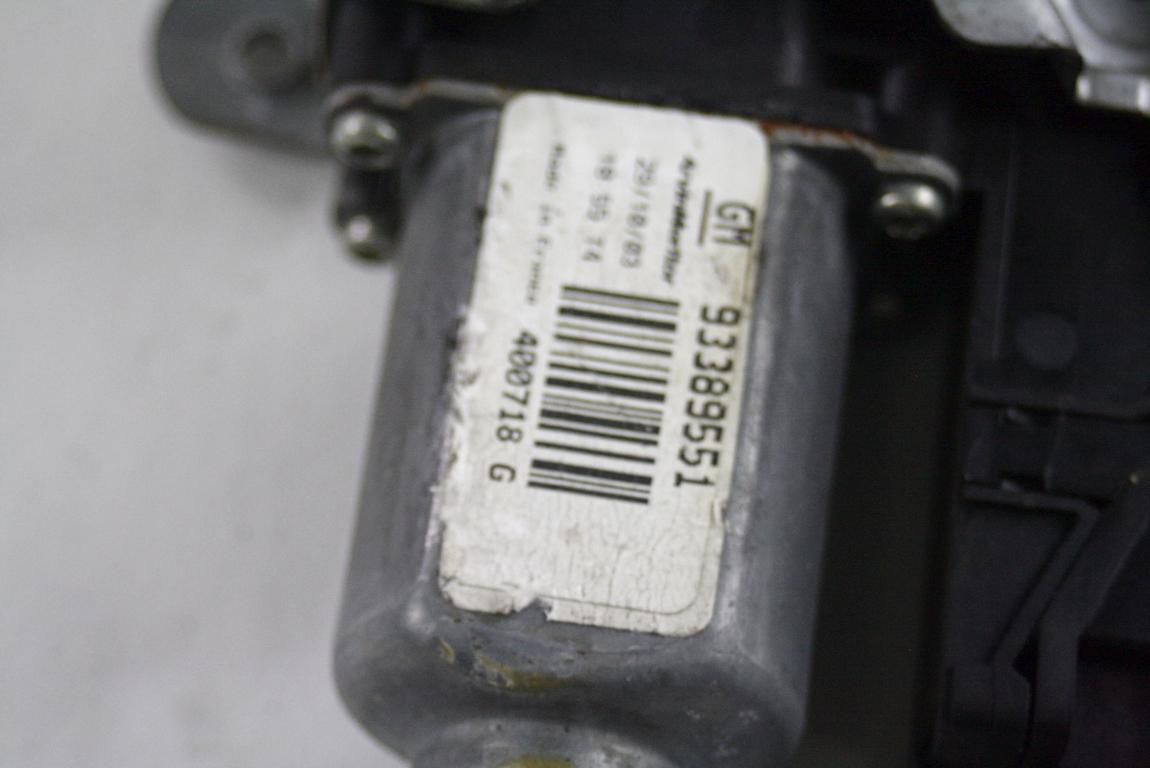 MEHANIZEM DVIGA SPREDNJIH STEKEL  OEM N. 17205 SISTEMA ALZACRISTALLO PORTA ANTERIORE ELETTR ORIGINAL REZERVNI DEL OPEL MERIVA A X03 (2003 - 2006) DIESEL LETNIK 2004