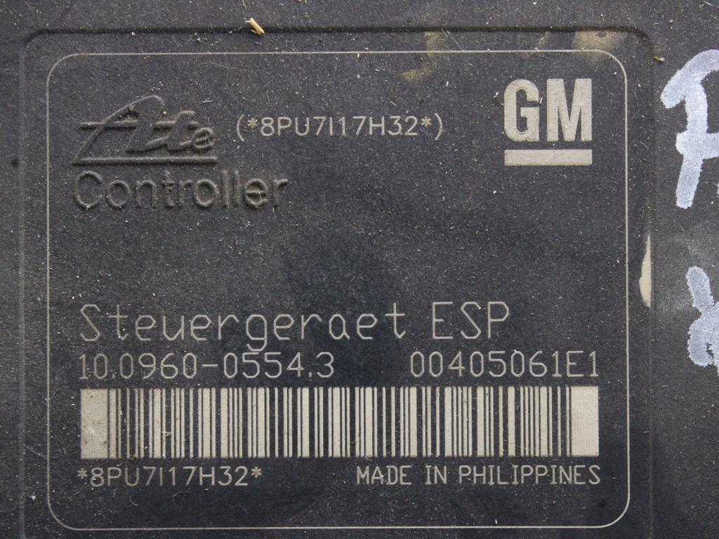 ABS AGREGAT S PUMPO OEM N. 13246535 ORIGINAL REZERVNI DEL OPEL ASTRA H A04 L48 L08 L35 L67 R 5P/3P/SW (2007 - 2010) DIESEL LETNIK 2008