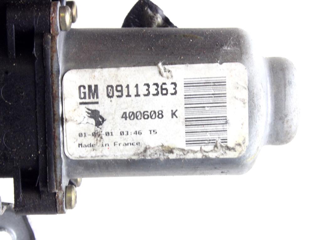 MEHANIZEM DVIGA SPREDNJIH STEKEL  OEM N. 14910 SISTEMA ALZACRISTALLO PORTA ANTERIORE ELETTR ORIGINAL REZERVNI DEL OPEL CORSA C X01 (10/2000 - 2004) BENZINA LETNIK 2001