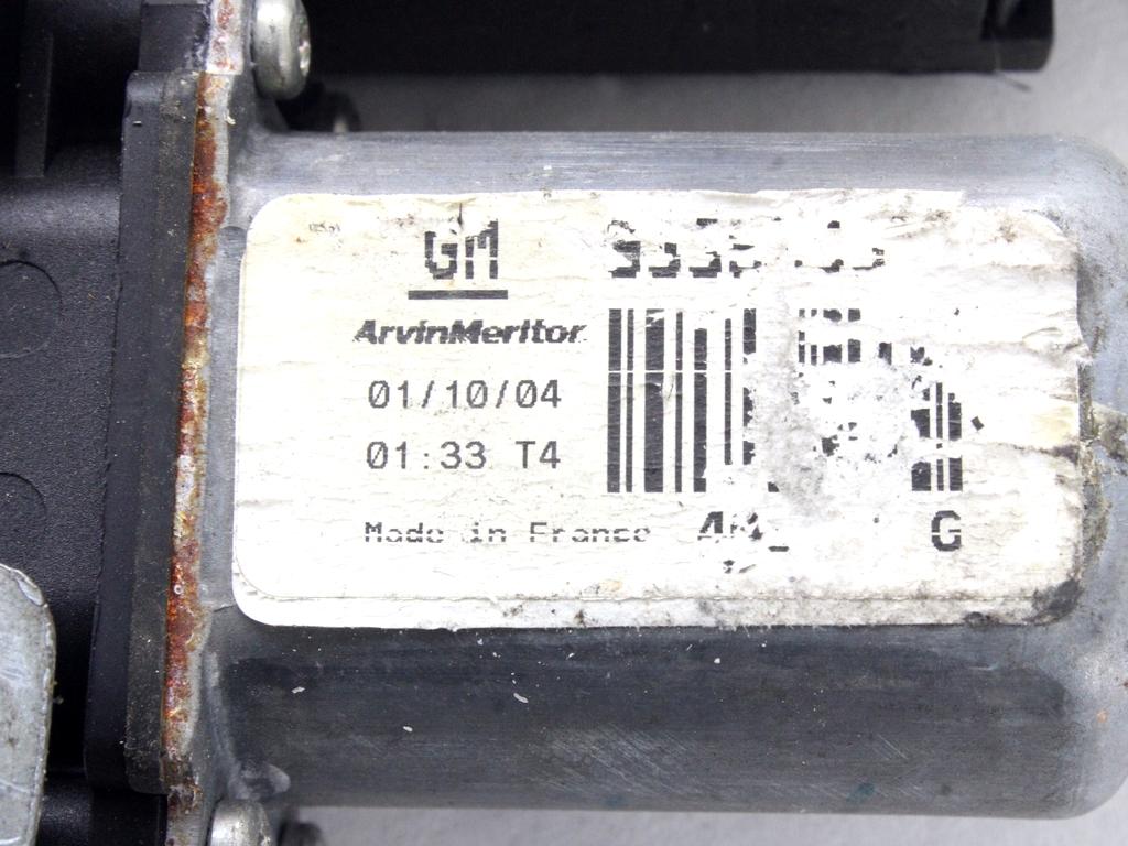 MEHANIZEM DVIGA SPREDNJIH STEKEL  OEM N. 17205 SISTEMA ALZACRISTALLO PORTA ANTERIORE ELETTR ORIGINAL REZERVNI DEL OPEL MERIVA A X03 (2003 - 2006) DIESEL LETNIK 2004