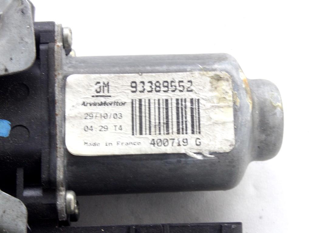 MEHANIZEM DVIGA SPREDNJIH STEKEL  OEM N. 17205 SISTEMA ALZACRISTALLO PORTA ANTERIORE ELETTR ORIGINAL REZERVNI DEL OPEL MERIVA A X03 (2003 - 2006) DIESEL LETNIK 2004