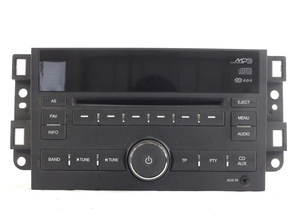 RADIO CD / OJACEVALNIK / IMETNIK HIFI OEM N. 20801279 ORIGINAL REZERVNI DEL CHEVROLET CAPTIVA MK1 C100 (2006 - 2011) DIESEL LETNIK 2009