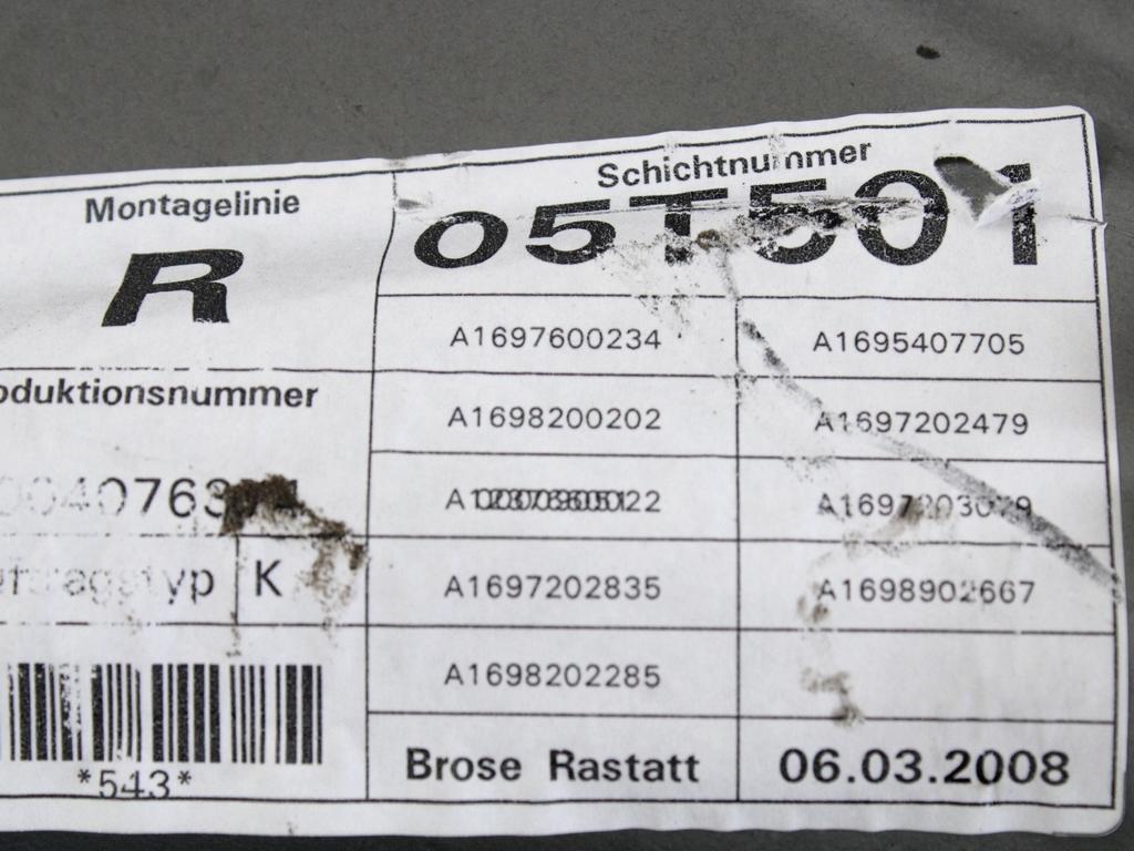 MEHANIZEM DVIGA SPREDNJIH STEKEL  OEM N. 18508 SISTEMA ALZACRISTALLO PORTA ANTERIORE ELETTR ORIGINAL REZERVNI DEL MERCEDES CLASSE B W245 T245 5P (2005 - 2011) DIESEL LETNIK 2008