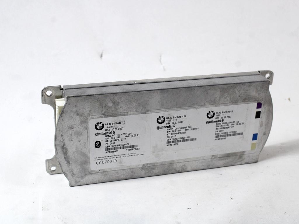 RACUNALNIK TELEFONA  OEM N. 84109149615 ORIGINAL REZERVNI DEL BMW SERIE 3 BER/SW/COUPE/CABRIO E90/E91/E92/E93 (2005 -2009) DIESEL LETNIK 2007