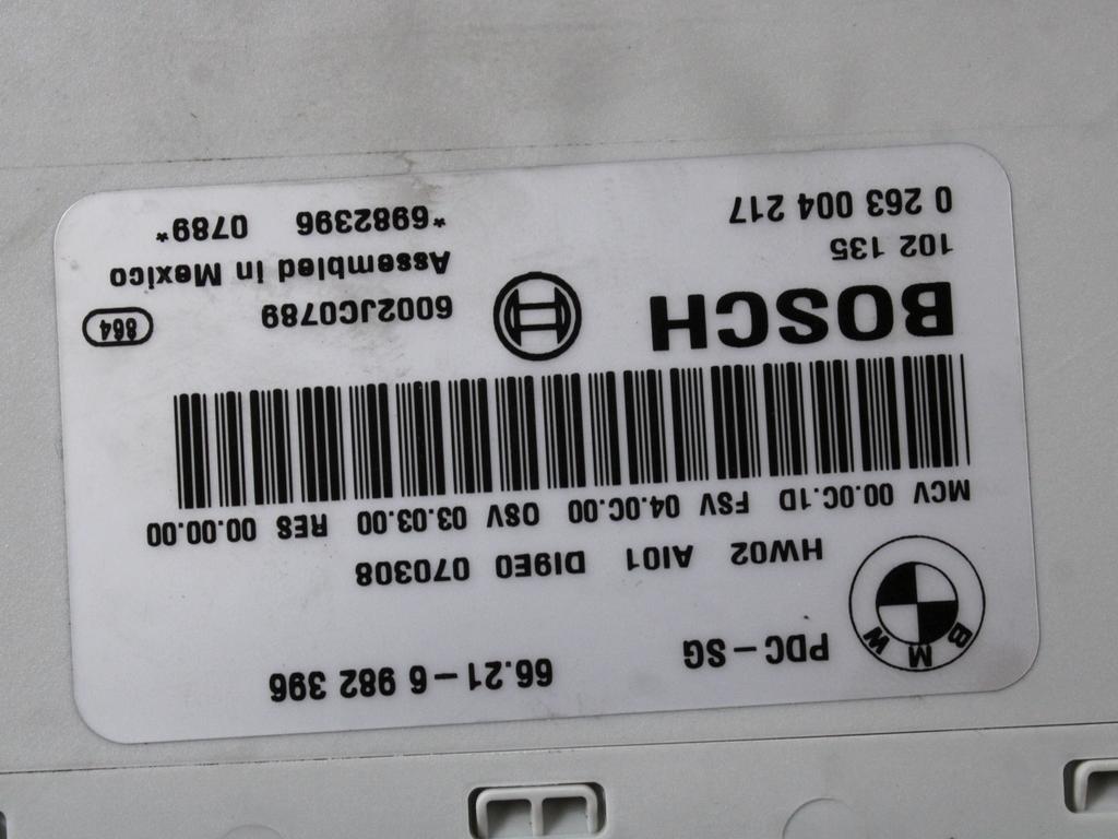 ECU PARKIRNI SENZORJI OEM N. 66216982396 ORIGINAL REZERVNI DEL BMW SERIE 3 BER/SW/COUPE/CABRIO E90/E91/E92/E93 (2005 -2009) DIESEL LETNIK 2007