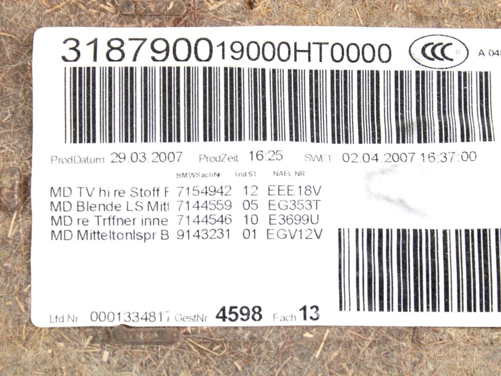 VRATNI PANEL OEM N. PNPDTBWSR3E91SW5P ORIGINAL REZERVNI DEL BMW SERIE 3 BER/SW/COUPE/CABRIO E90/E91/E92/E93 (2005 -2009) DIESEL LETNIK 2007